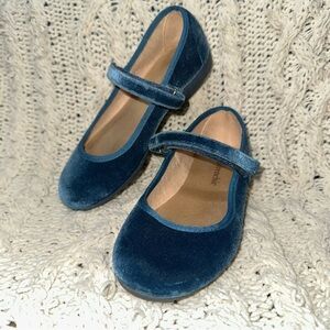 Childrenchic Cassie Velvet Mary Jane Blue Party Dress Shoes EU 31/US 13.5